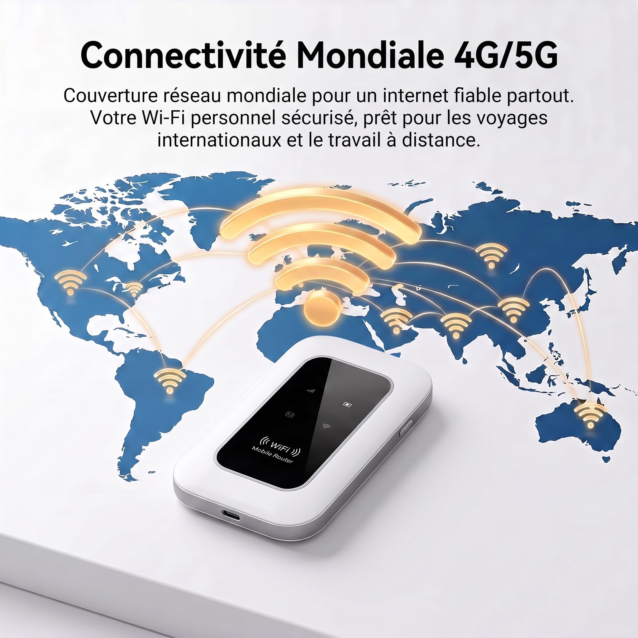 Routeur 5G Nomade WiFi 6 avec Slot SIM Déverrouillé – Modem 5G Portable Haut Débit, Connexion 5G/4G+ pour 28 Appareils, Box Internet Mobile Idéal Voyage, Télétravail, Camping-1
