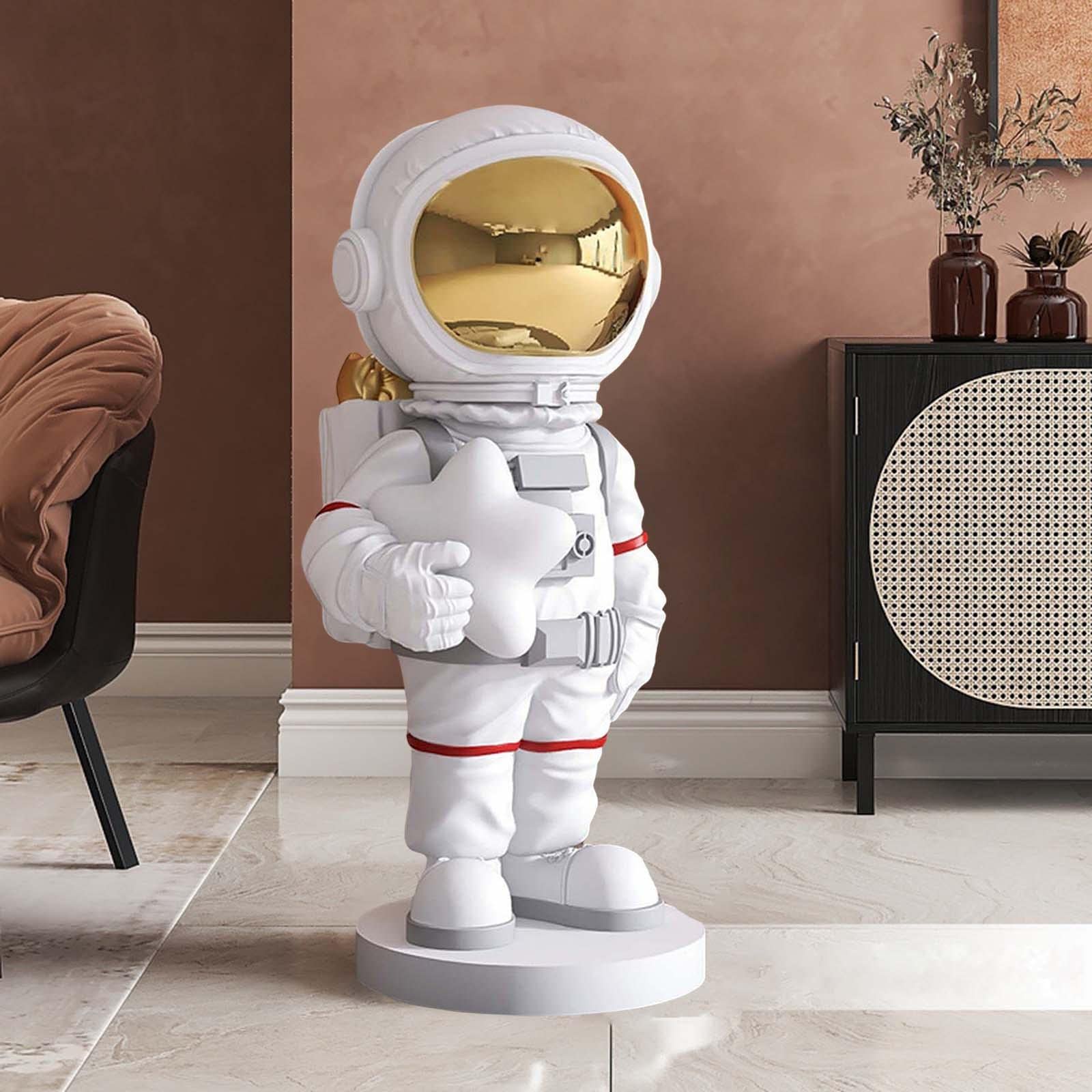 Estatua de astronauta coleccionable, figuras espaciales para niños y adultos, decoración de dormitorio, sala de estar (blanco)