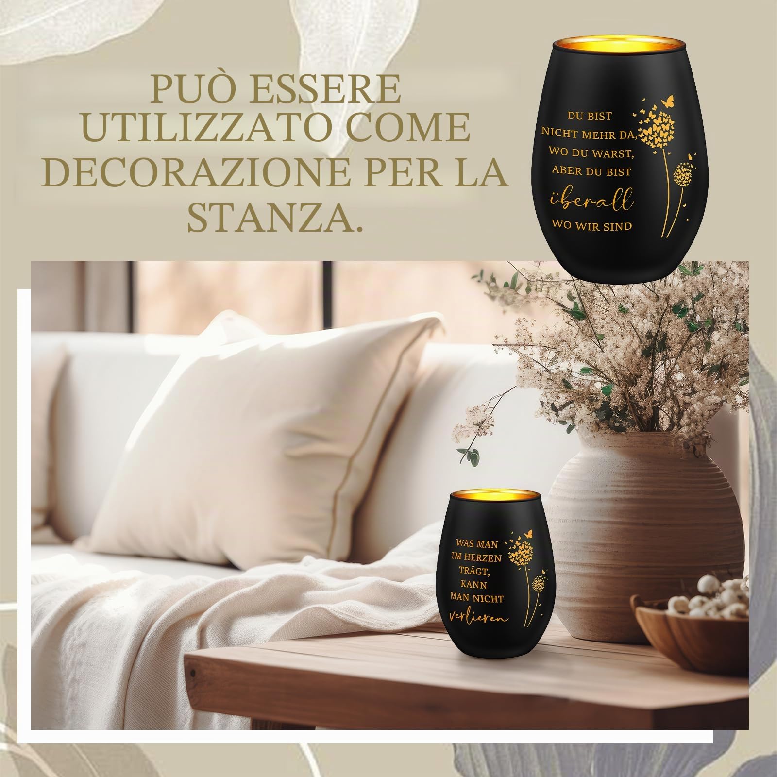 Nuenen Regalo di Lutto Luce Lutto con Incisione Regali Commemorativi Candela da Lutto di Consolazione Regalo di Condoglianze per gli Amici in Lutto Ricordo del Defunto(Nero,Farfalla 3)
