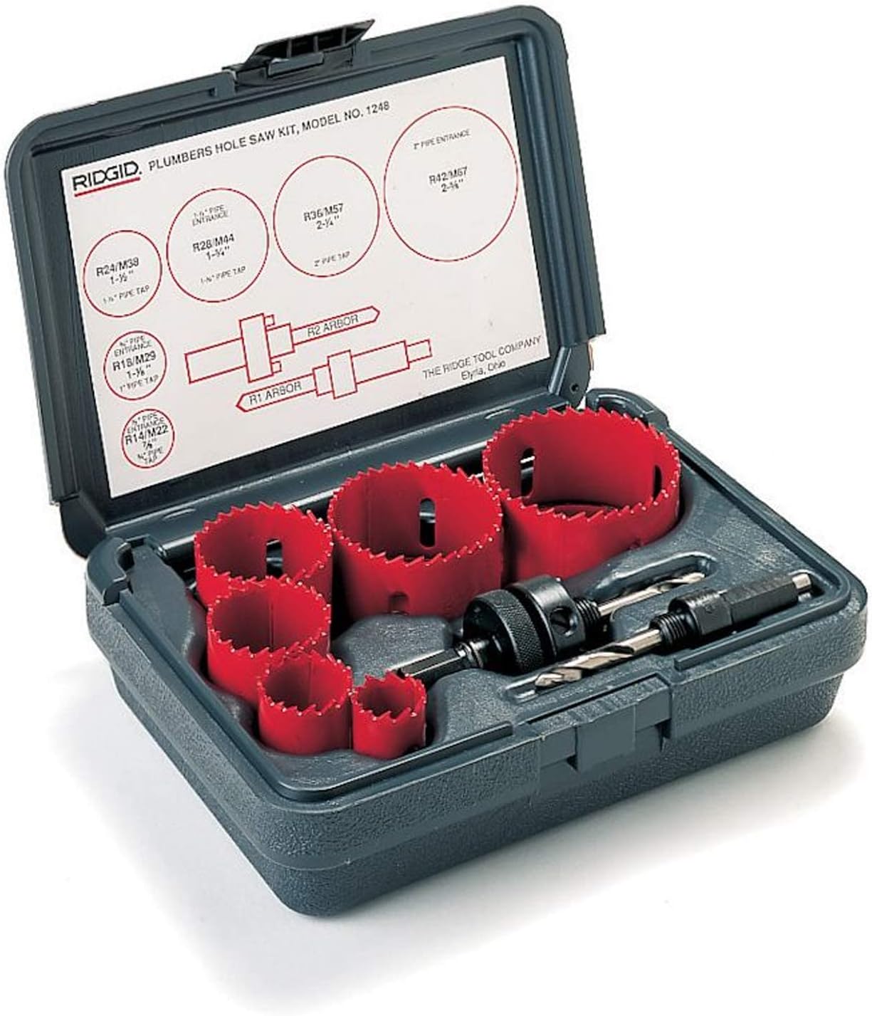 Ridgid 81500 Kit, 1250 Comb Hole Saw Hole Saw Arbors