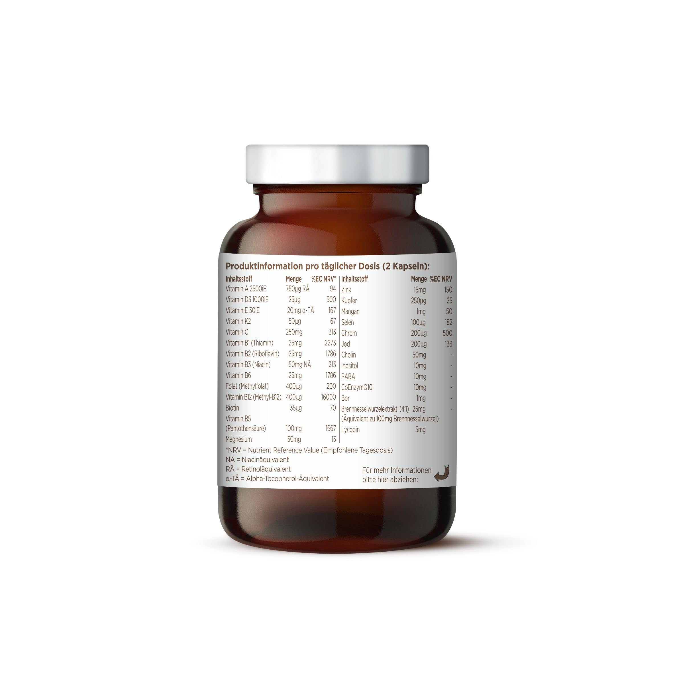 BioCare Male Multinutrient, 60 Kapseln | Für Männergesundheit, Vitamin B, Zink und Vitamin C, Energie, Testosteronspiegel, Herz-Kreislauf-Gesundheit, Fruchtbarkeit