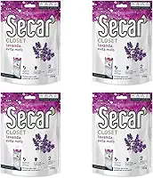 Kit 4 Unid Evita Mofo Desumidificador Anti Mofo Closet Pendurável 250g Lavanda