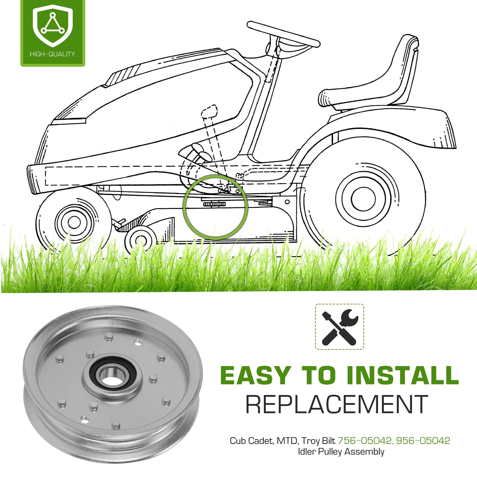 8TEN Flat Idler Pulley For Cub Cadet MTD Troy Bilt ZTL RZT - Foto 7