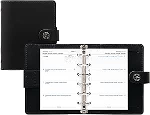 Filofax Metropol Pocket Organiser Stationery Diary Planner Faux Leather Black