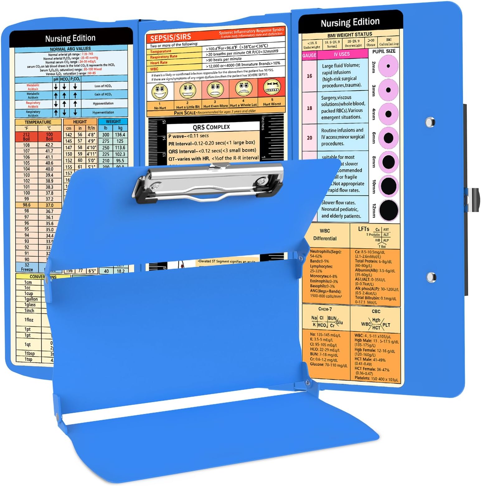 Nursing Clipboard Foldable3 Layers Folding Nursing Clipboard with Nursing Edition