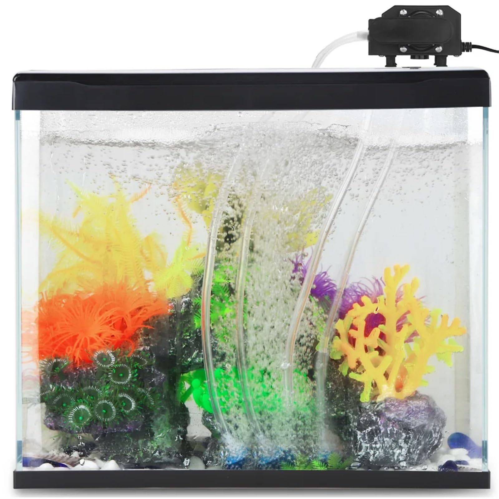 Akwarium Pompa Powietrza Ryby Aerator Tlenu Piwnica Akwarium Hydroponiczna 4 Wyloty Pompa Powietrza Bubbler Z Akcesoriami Fish Tank