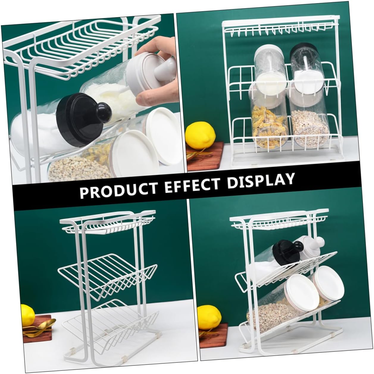 Ciieeo 1Pc Iron Kitchen Spice Bottle Rack Storage Organizer for Countertop Versatile Spice Storage for Kitchen Bathroom and More for Jars and Towels