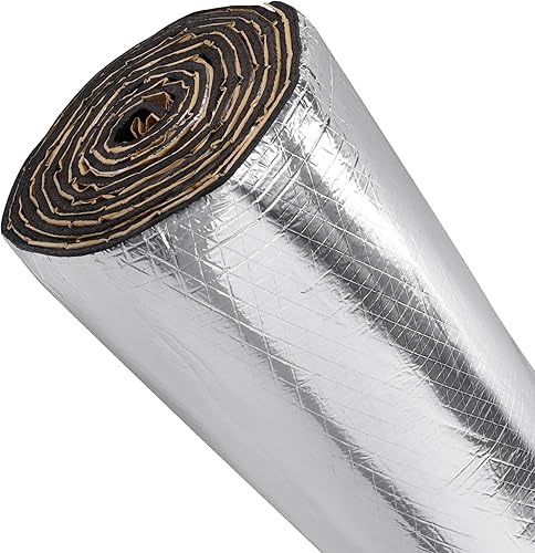 Miniatura 10 de Amortiguación de sonido y almohadilla térmica de 390 mil 3 pies x 3.2 pies - Aislamiento térmico con respaldo de aluminio de 100 UM, 77.2 lbsm,
