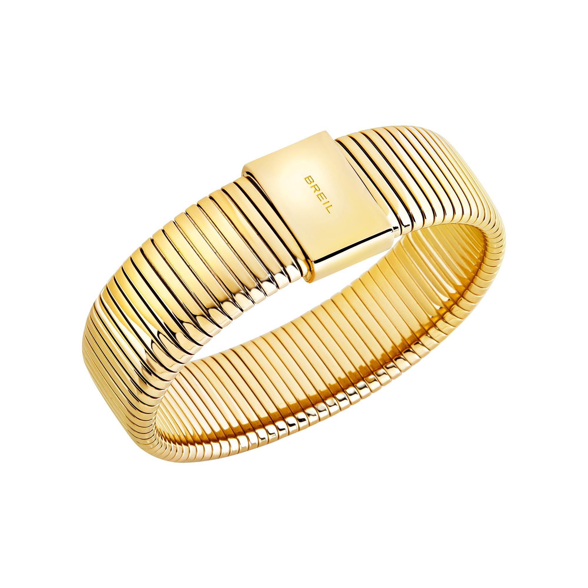 Breil, Collezione Stylize, Bracciale Donna, Tubogas in Acciaio Armonico Gold con Chiusura Magnetica Lucida, Dimensione 19 cm, Idea Regalo Donna