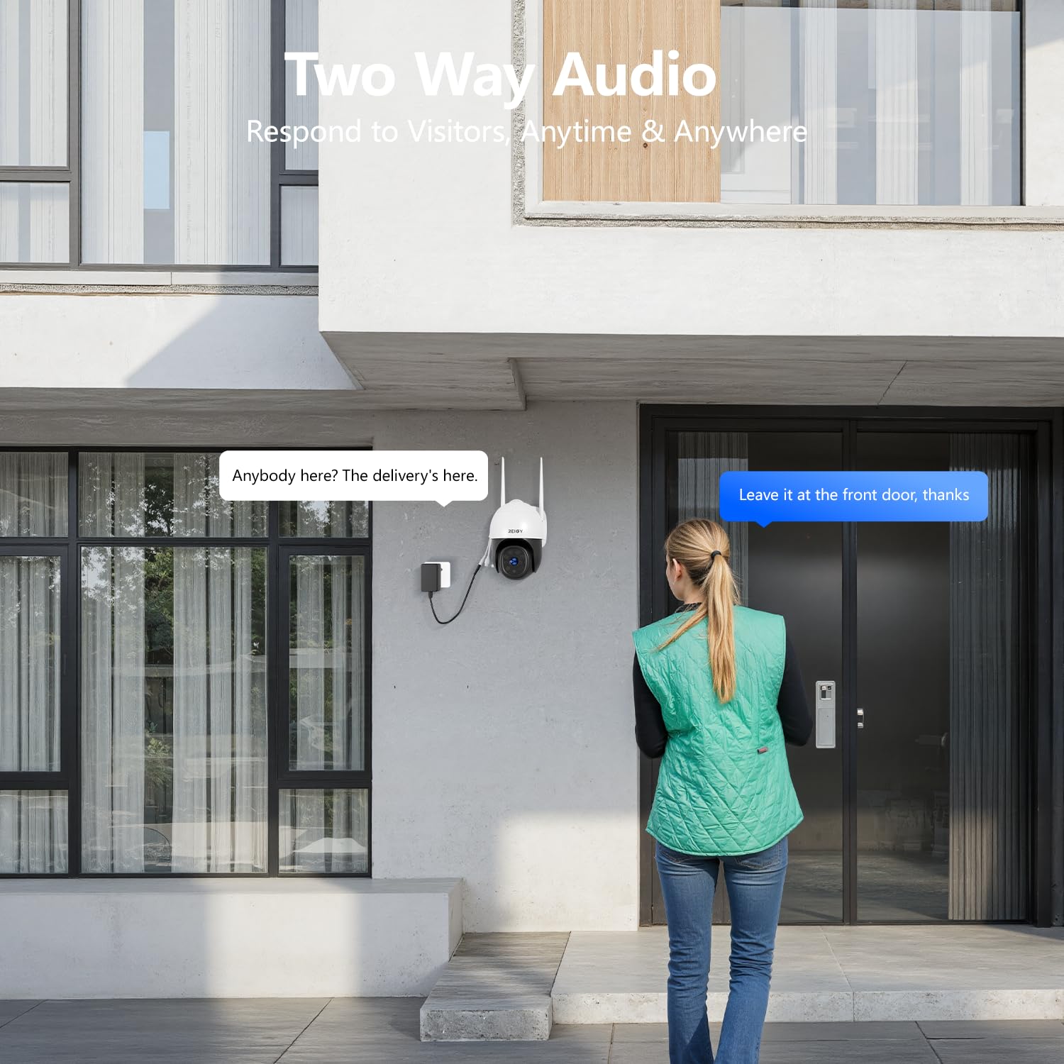 REIGY 8MP Cámara de Vigilancia WiFi Exterior 360°, Camara de Seguridad IP PT 3840*2160p, Visión Nocturna Infrarroja y Color, Audio Bidireccional, Detección de Movimiento Compatible con NVR iOS/Android