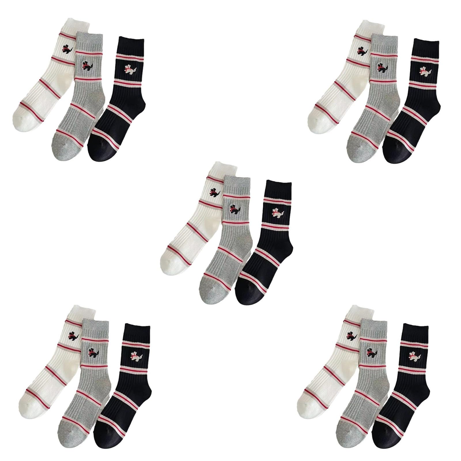 Repaly Womens Cute Cozy Striped Crew Socks, Casual Athletic Hiking Socks(100 pairs)