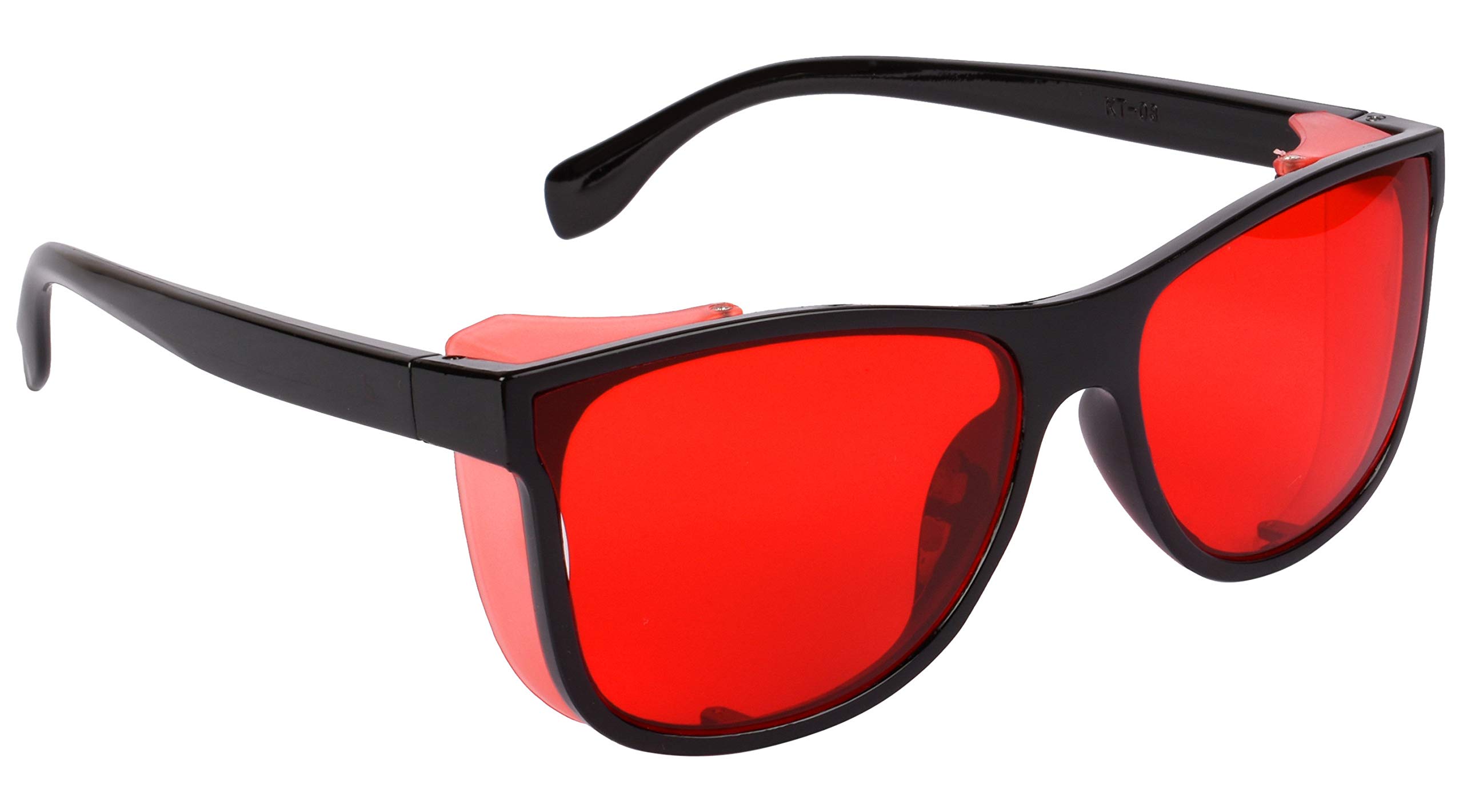 nuvew UV Protected Rectangular Unisex Sunglasses with Foldable Side Shields - (Red Lens | Black-Red Frame | Medium Size | NW-SLD6B-29)-picture-56