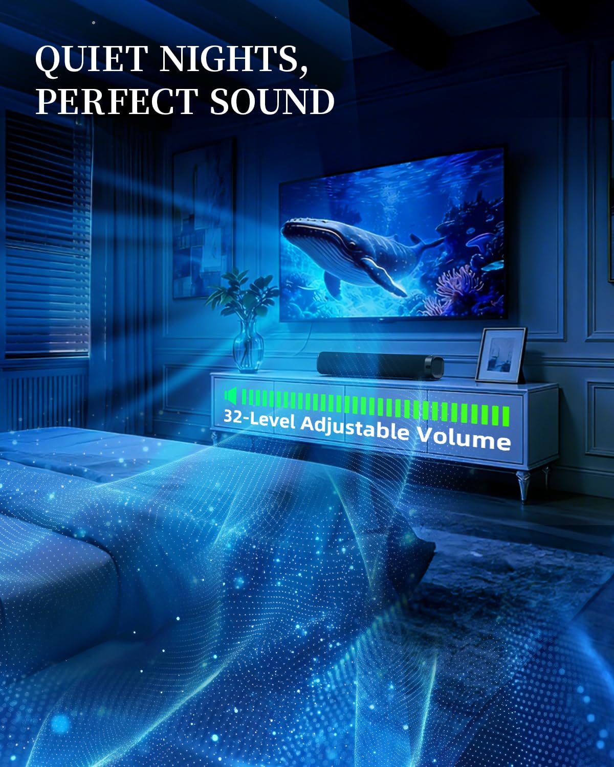 Barre de son pour Smart TV, barre de son, barre de son Bluetooth, avec optique/AUX/HD ARC, haut-parleurs Surround, système de son surround pour TV/PC/jeux/projecteurs, barre de son PC à