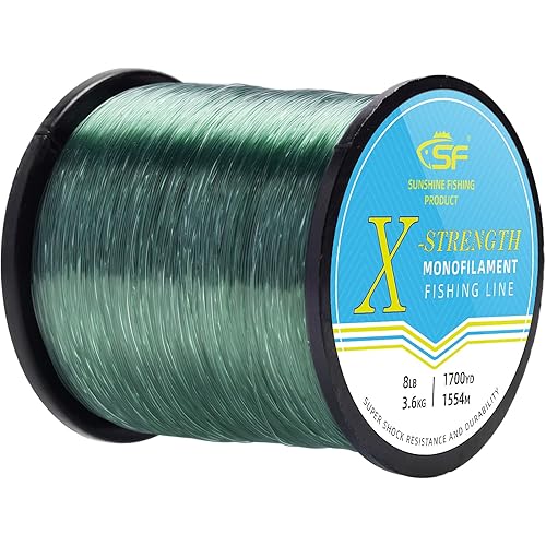 SF Monofilament Fishing Line Premium Spool X-Strong Mono Nylon Material Leader Line for Saltwater Freshwater 8/10/12/15/20/25/30/40/50/60/80/100LB