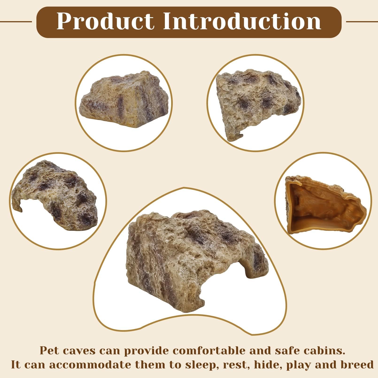 Amazon.com : Hamiledyi Reptile Rock Hide Cave Reptile Hide Leopard