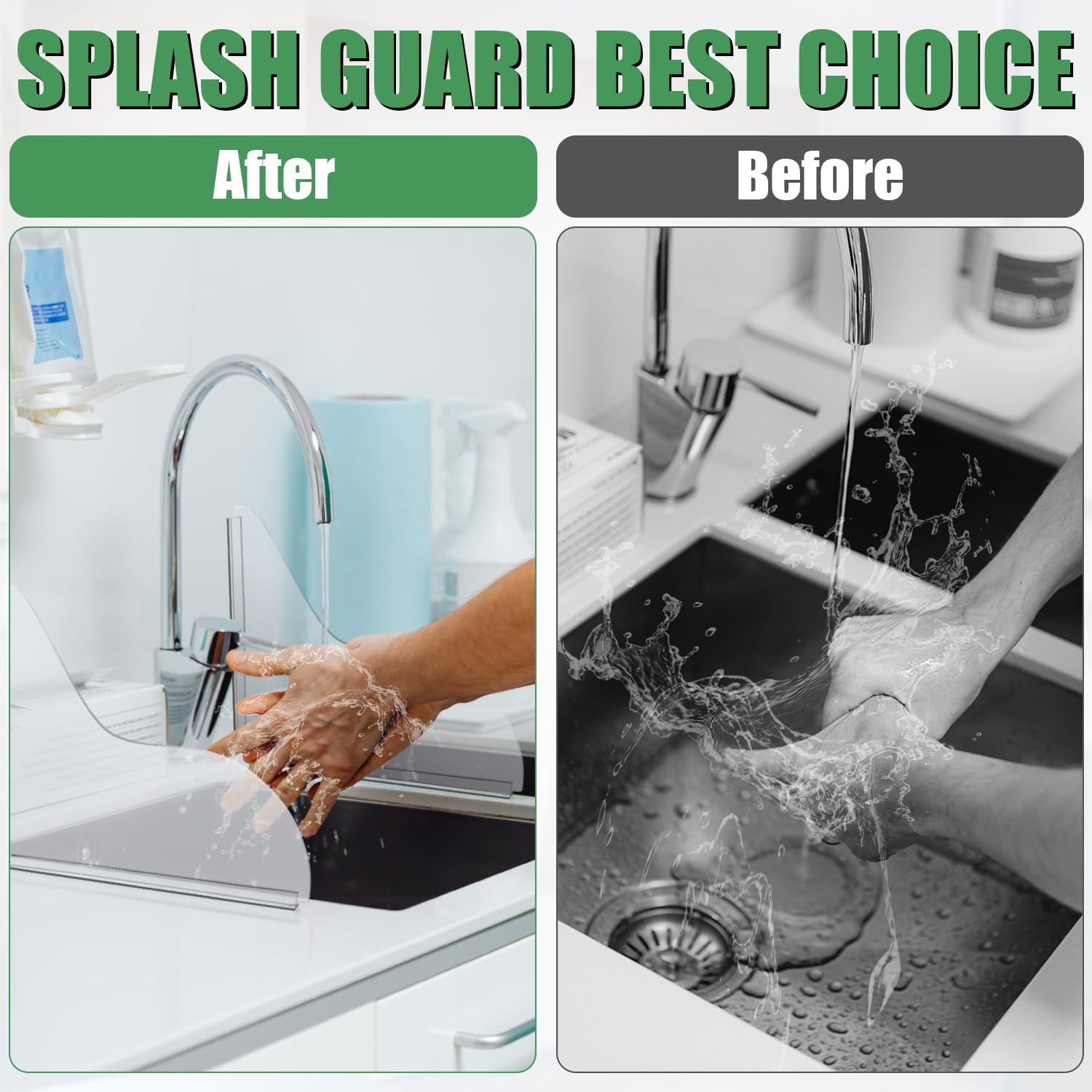 Savita 2 Piezas Protector contra Salpicaduras de Ducha, Autoadhesivo Protector contra Salpicaduras de Esquina de Bañera Transparente Protector de Agua de Ducha Evita Que el Agua Salpique