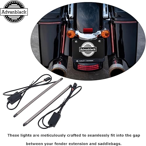 Miniatura 3 de Advanblack PHANTOM - Luces LED de llenado, luz trasera para guardabarros traseros para Harley Touring FLH 2014+ - CorrerFreno secuencial señal de