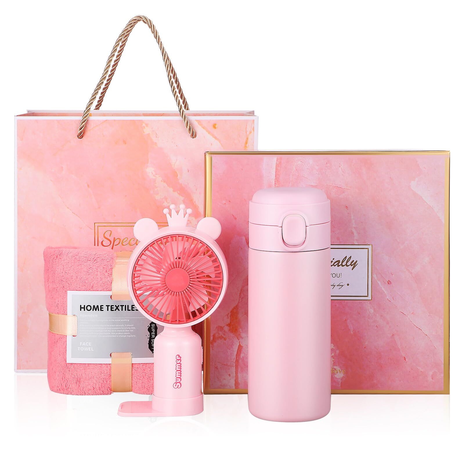 Coffret cadeau femme complet contre la chaleur avec ventilateur et mug
