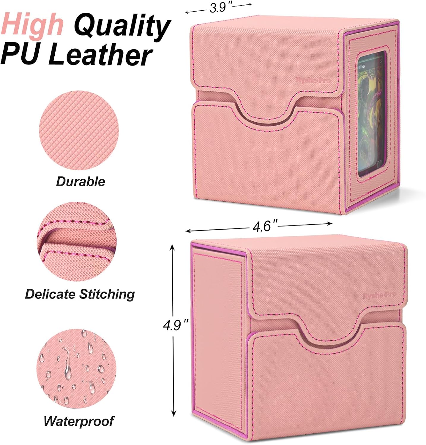 Commander Deck Box for MTG/PTCG/TCG - Patent Pending, Pink image 3