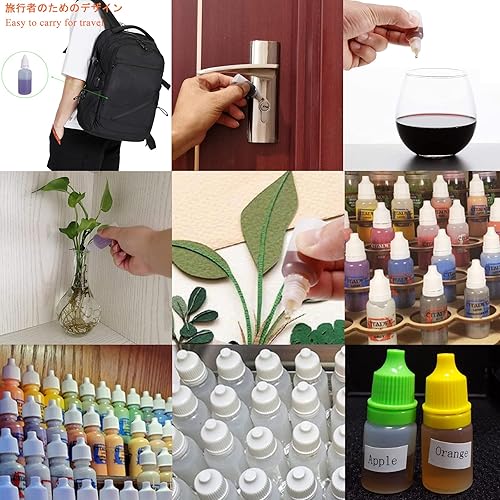 Miniatura 4 de 12 botellas de plástico con cuentagotas de 0.17 onzas líquidas, botellas pequeñas con tapa blanca, botellas de gotas de líquido exprimibles vacías