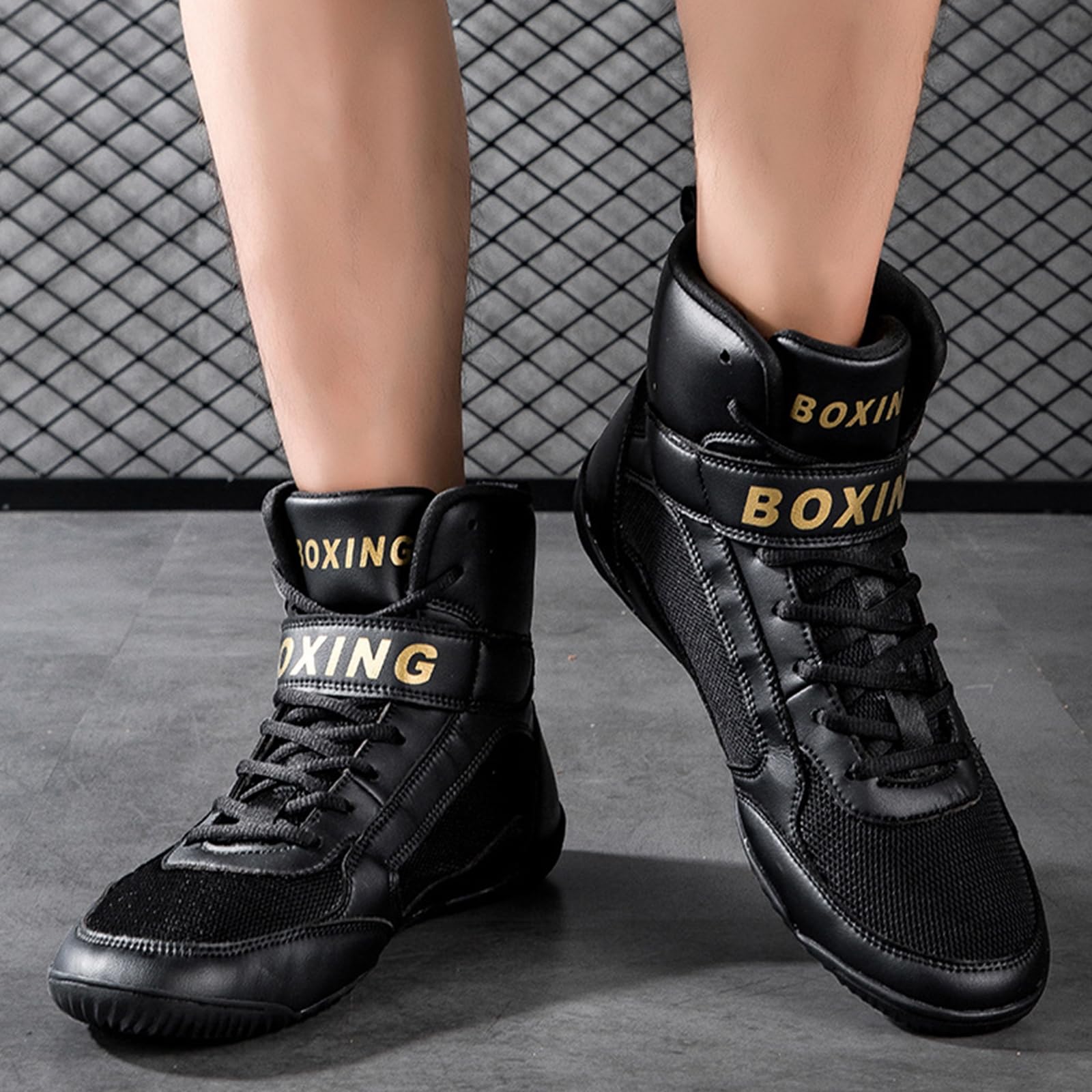 Zapatos de Boxeo para Hombres Zapatos de Lucha Adolescentes Mujeres Zapatillas de Entrenamiento Integral