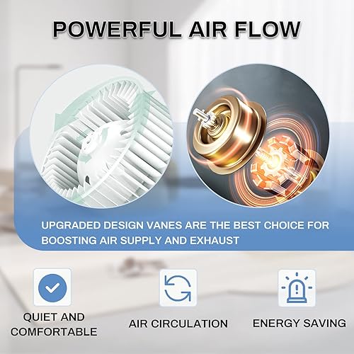 Miniatura 5 de Extractor de baño con luz, ventilador de ventilación de baño, ventilación de techo de ducha, ventilador de baño ultra silencioso 1.0 Sones 110 Cfm,