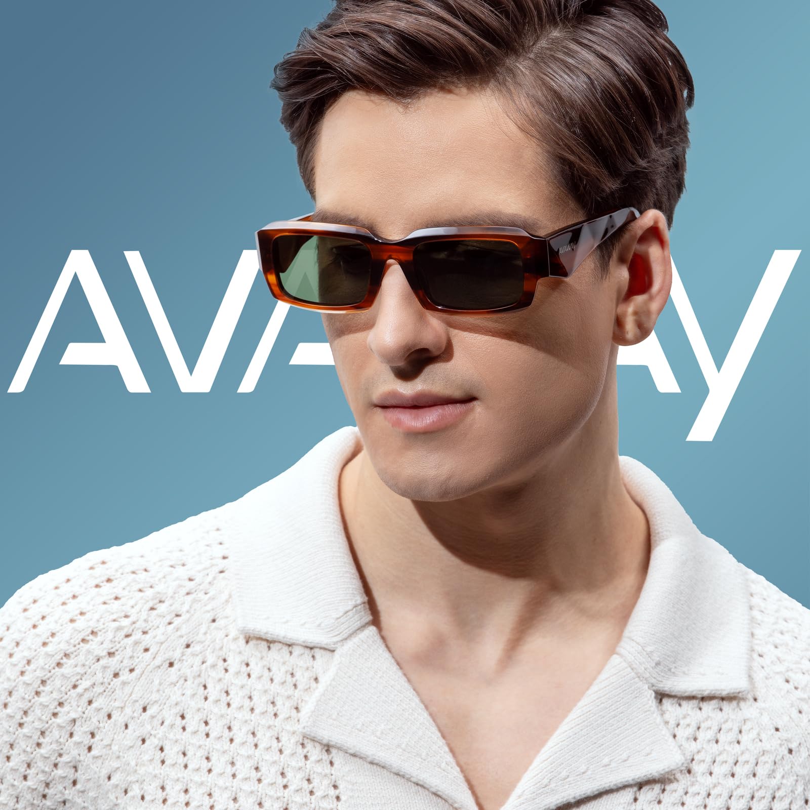 AVAWAY Occhiali da Sole Polarizzati per Gli Uomo Occhiali Acetato Cornice TAC Lente UV400 Protezione per la Guida di Viaggio