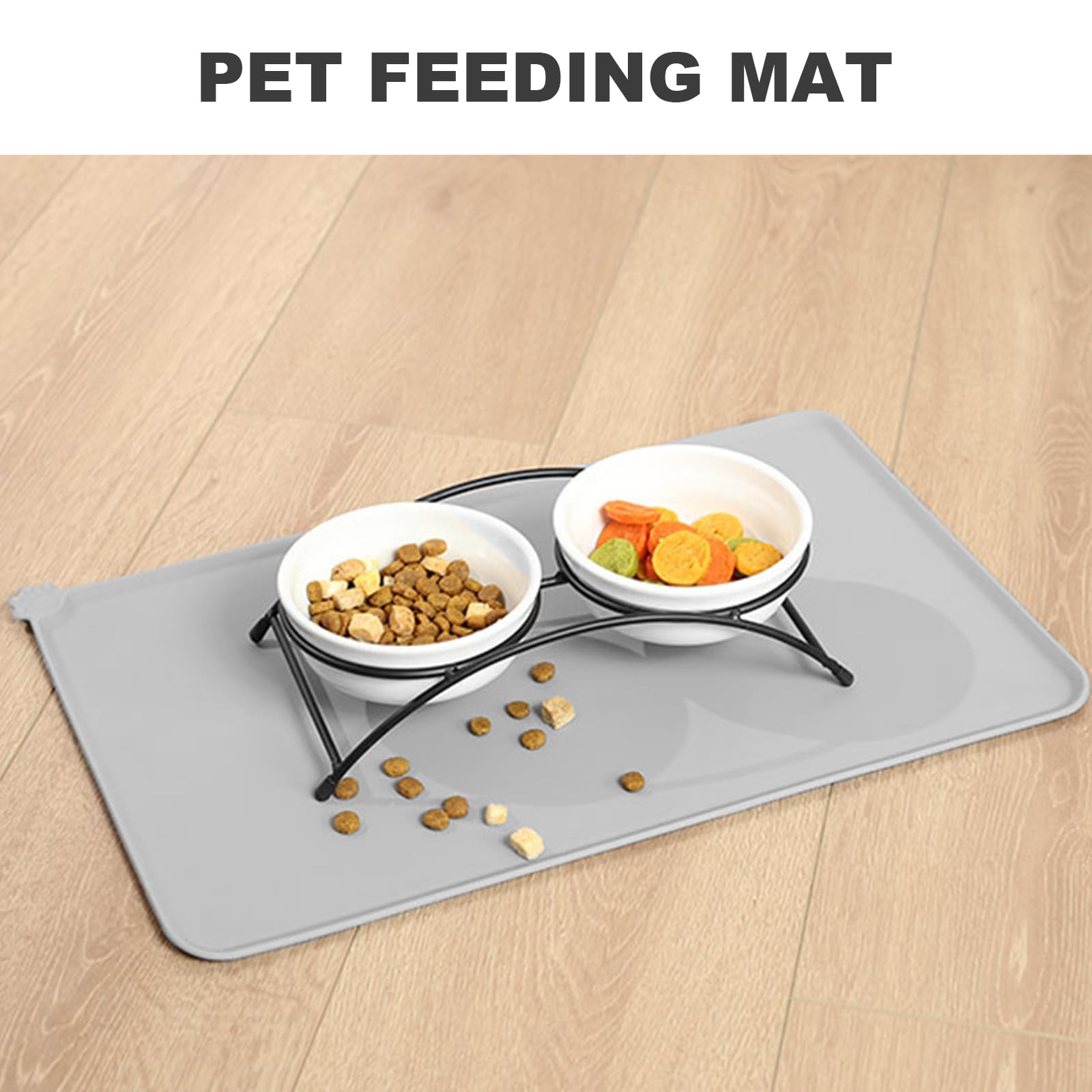 Cat & Dog Feeding Mat, Waterproof Pet Feeding Mat, Non-slip Sillicone Food Mat for Cats and Dogs(48X30CM) — view 5