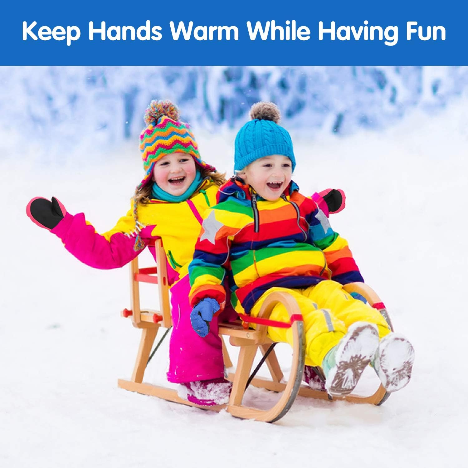 MoKo Toddler Mittens, Ski Kids Mittens, Waterproof & Windproof Mittens for Girls Boys, Thermal Warm Fleece Winter Snow Gloves for Kids : Clothing, Shoes & Jewelry