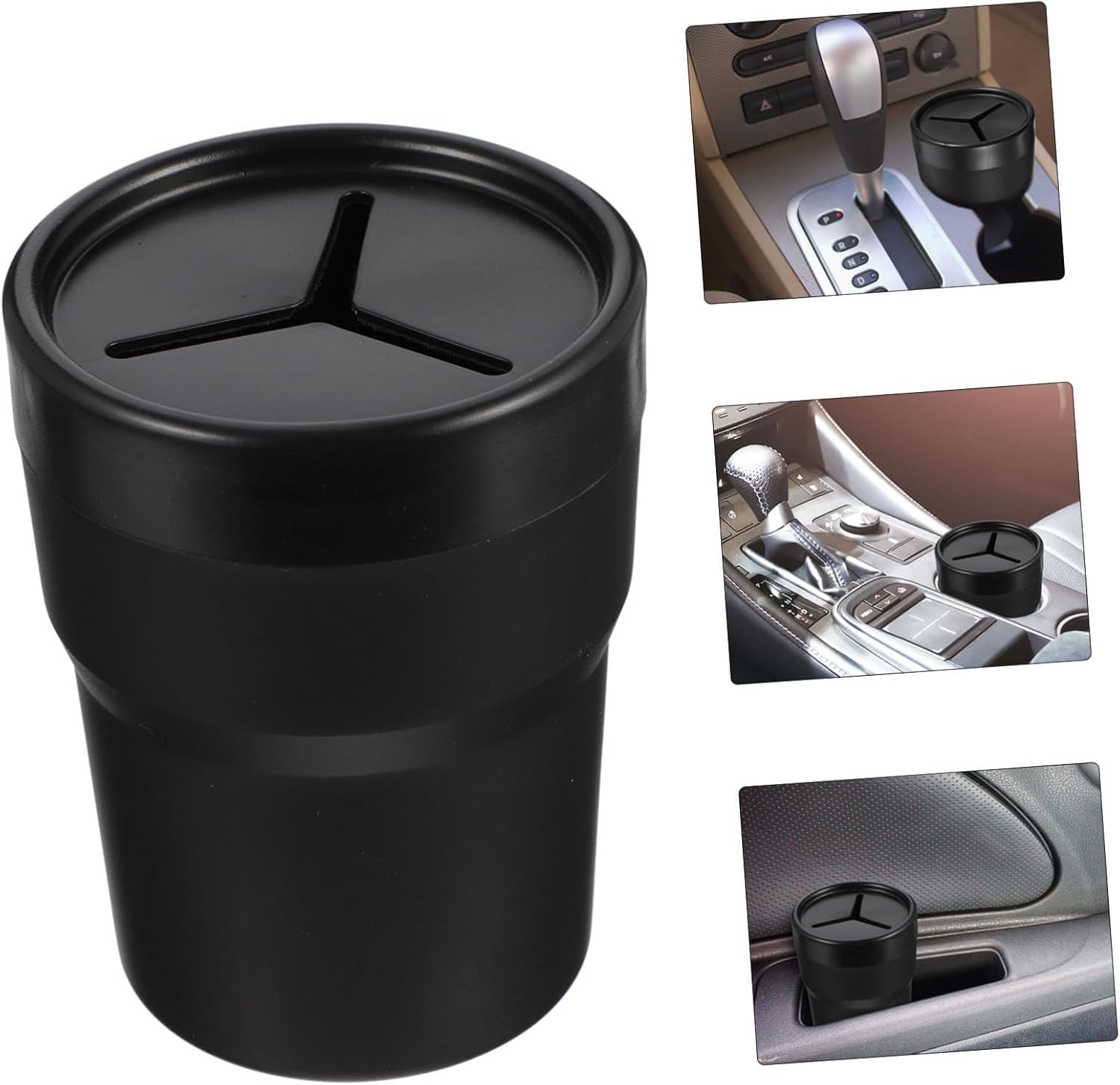 6 Pcs Garbage Can Dustbin Car Trash Bin Dirt Bike Accessories Trash Bin for Cars Car Trash Can with Lid Car Cup Basket Mini Truck Pvc Travel Small Storage Bucket/Black*3Pcs/10.2*8.2Cm*3Pcs