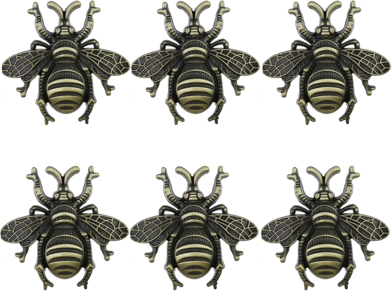HEVSTIL 12 Pack Bee Shape Cabinet Knob,Nature Theme Single Hole Pulls Vintage Matte Gold Pewter Cabinet Knobs for Cabinet Dresser Knobs Furniture Door,Antique Gold