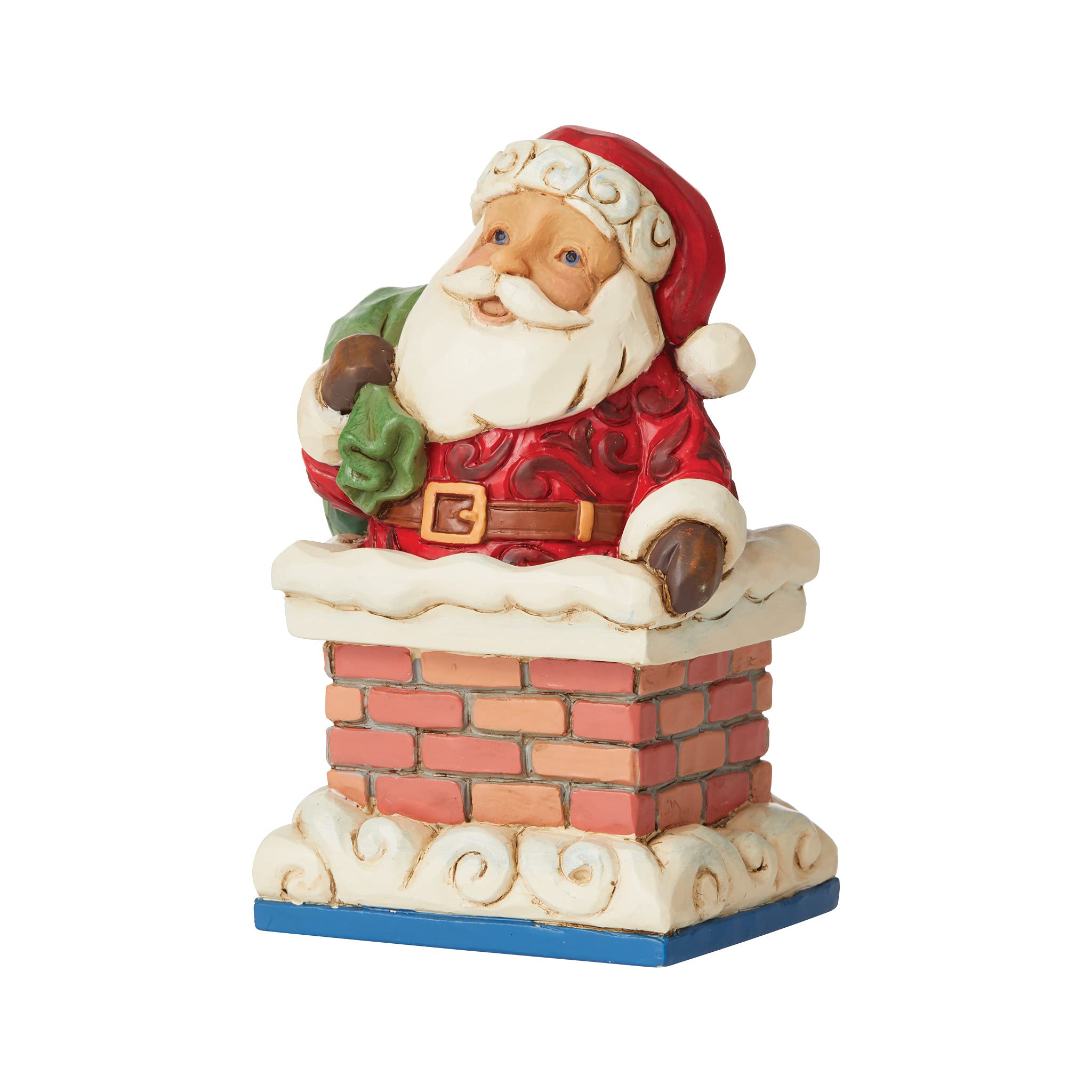Enesco Jim Shore Heartwood Creek – Père Noël dans la cheminée – Mini Figurine