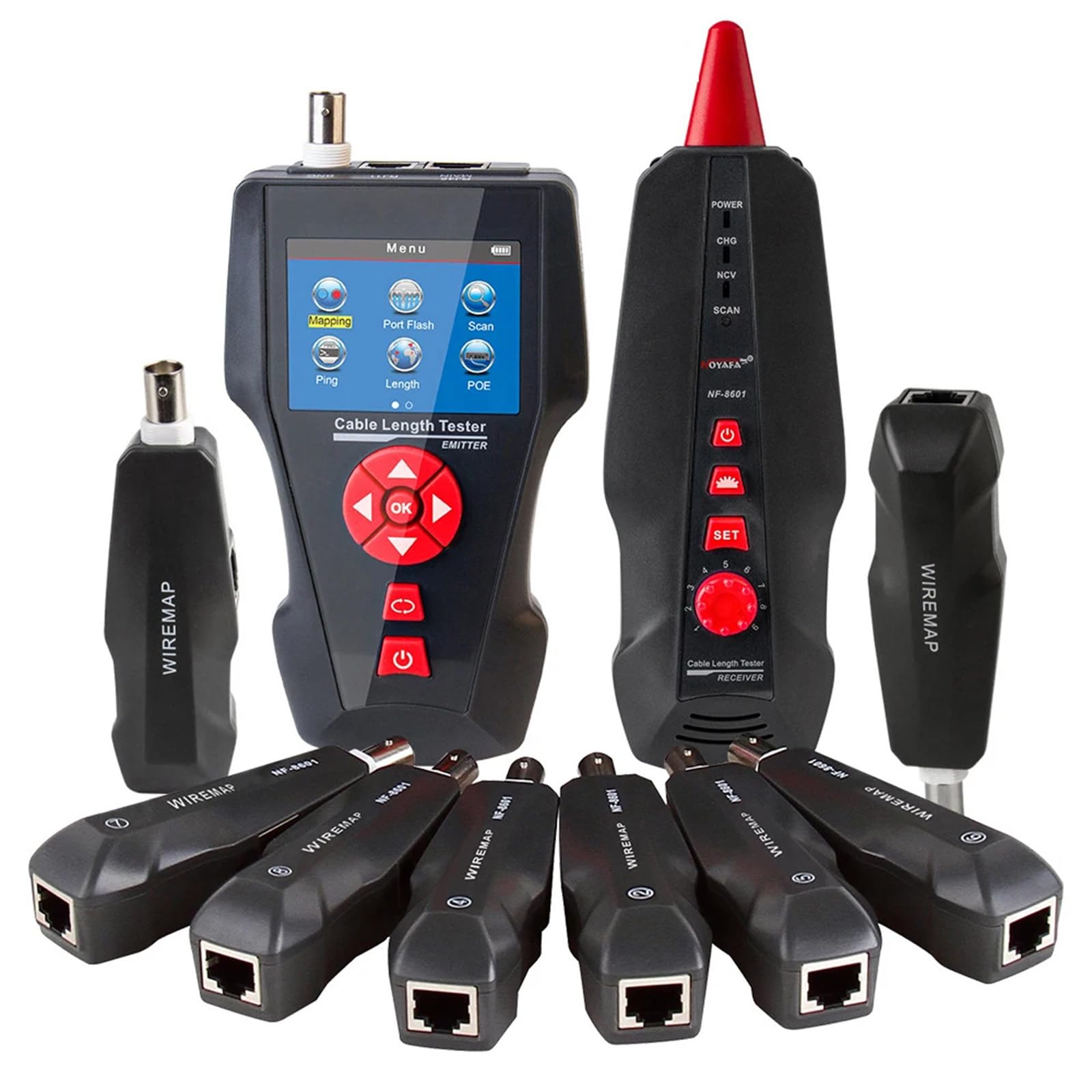 Tester per cavi di rete multifunzione RJ45 RJ11 BNC POE PING Crosstalk Test Tracker per cavi di rete.