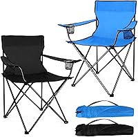 Vista 10 de Joyfair Silla de camping portátil, sillas plegables para césped al aire libre para adultos, sillas plegables grandes resistentes para playa, pesca