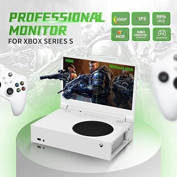 G-STORY 12.5 Portable Monitor for Xbox Series S, 1080P Portable Gaming Monitor IPS Screen for Xbox Series S(not Included) with Two HDMI, HDR, Freesync, Game Mode, Travel Display