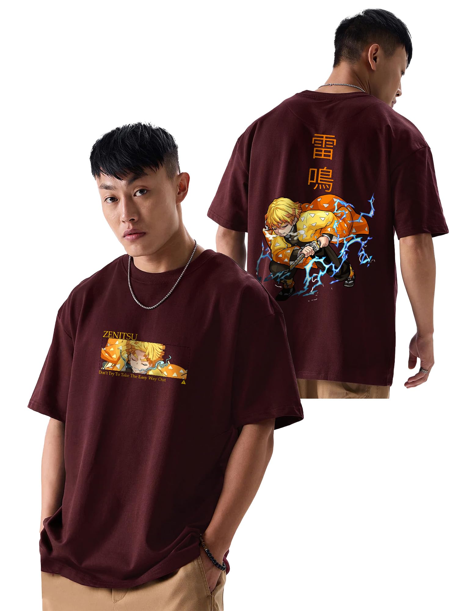 fanideaz Mens Cotton Round Neck Oversized Anime Printed Half Sleeve Branded T-Shirt ||Anime Printed T-Shirts for Men || Oversized Tshirts for Mens-picture-49
