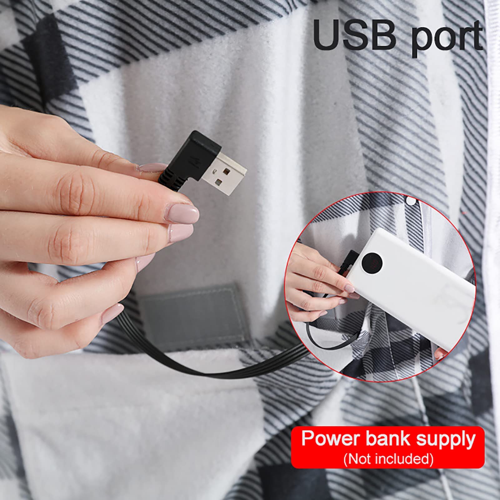 Manta eléctrica USB, Manta eléctrica Ajustable de 3 Niveles, 150 x 85 cm, Chal y Abrigo calefactables multifuncionales, Manta con Peso Inteligente para el hogar, la Oficina y el Exterior.