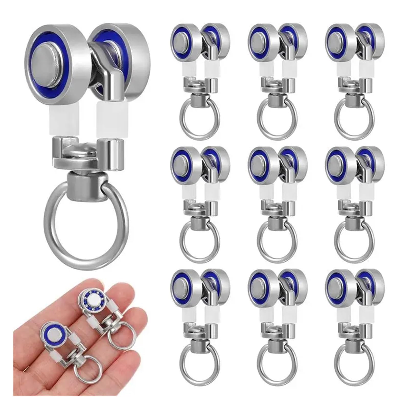 Curtain Rail Track Pulley, Curtain Rail Track Pulley 10Pcs Metal Accessories Gliders Hook Up Roller Sliding Wheel