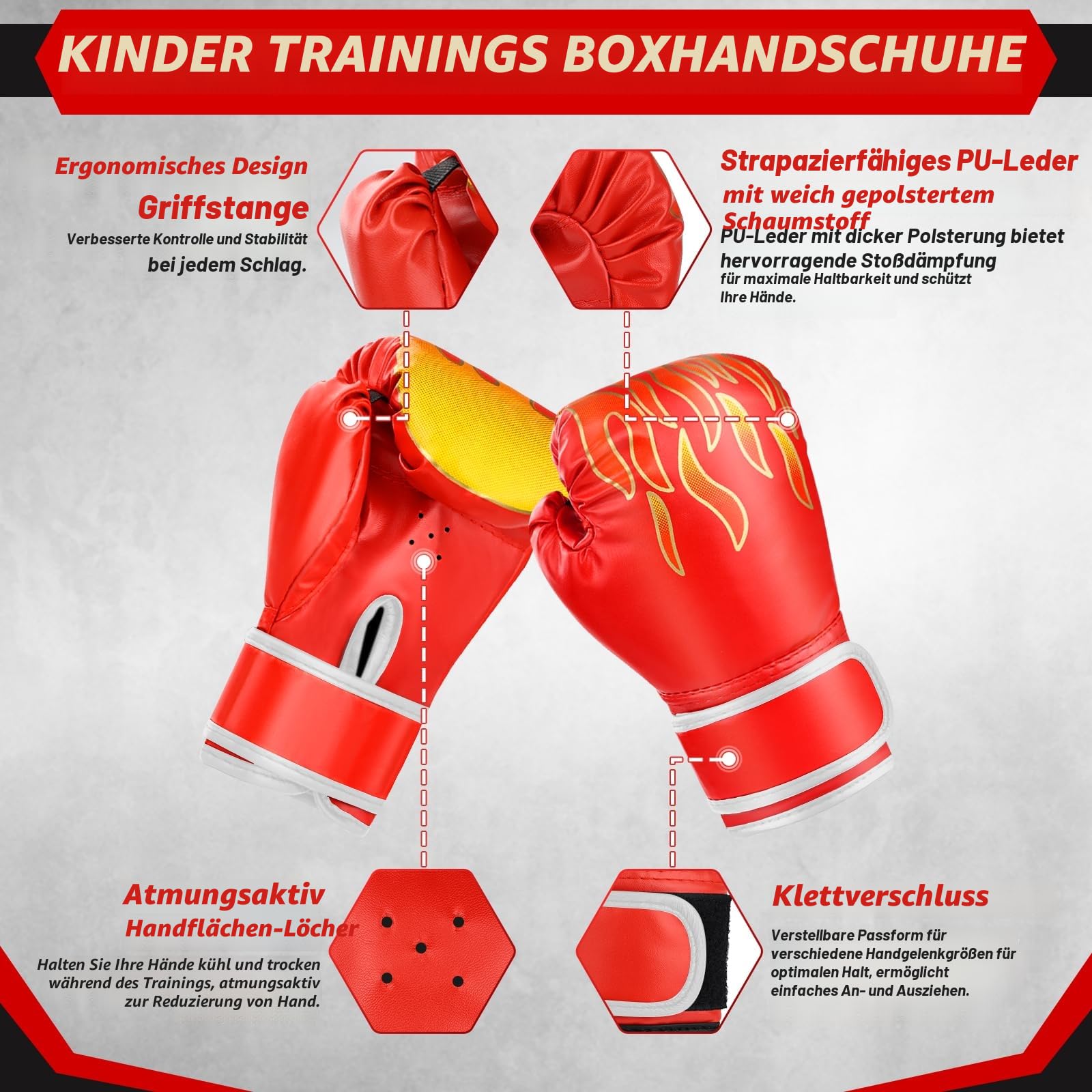 YORWHIN 3-in-1 Boxhandschuhe und Pratzen Set für Kinder und Jugendliche, Kinder-Boxhandschuhe, Gebogene Handpratzen mit Handbandagen, Boxausrüstungsset für Boxtraining, MMA, Muay Thai, Taekwondo