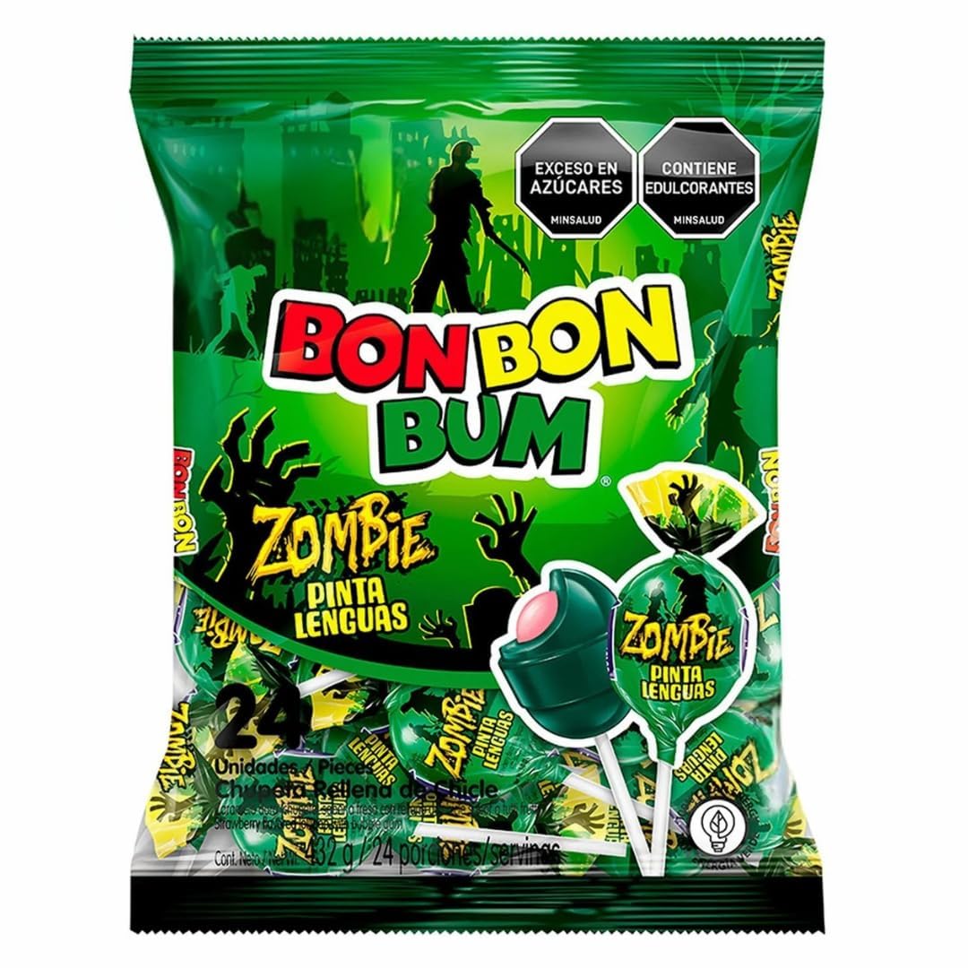 Amazon.com : Bon Bon Bum – Fruity Lollipop with Bubble Gum center