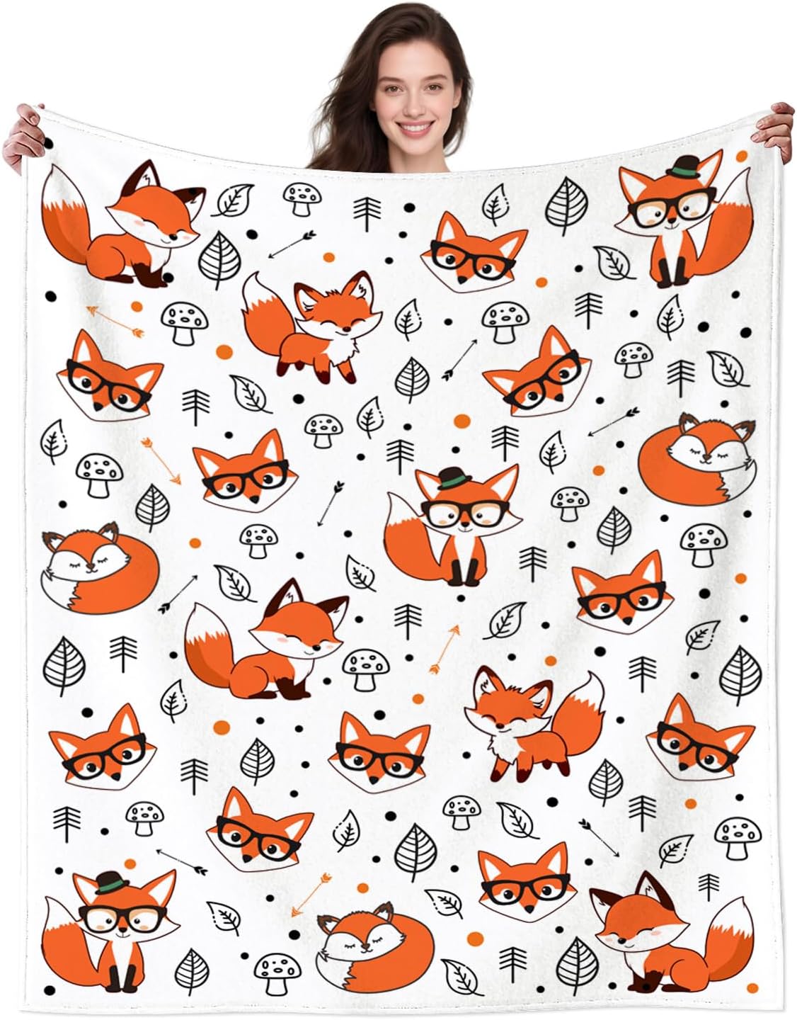 Fox Blankets for Girls Plush Foxes Blanket Throw Stuff Bedding Fox Gifts for Girls Kids Animal Lovers Boys Women Adults Birthday Party Decorations 50"X40" - Image 2