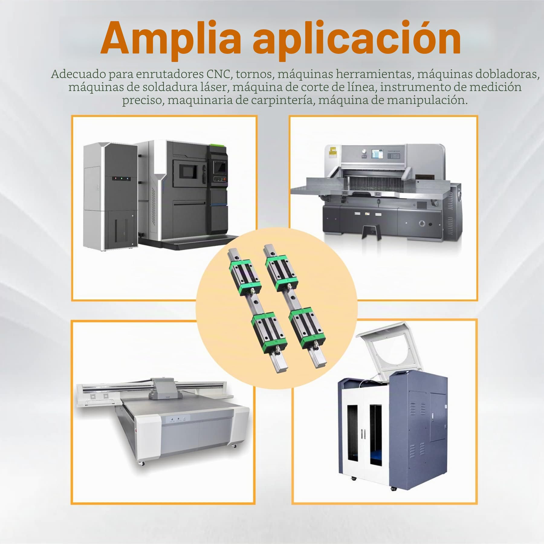 HGR20 Set de 2 guías lineales HGR20 de 800 mm, carril guía lineal + 4 bloques deslizantes HGH20, para aparatos eléctricos, fresado, routers CNC, bloques deslizantes e impresoras 3D