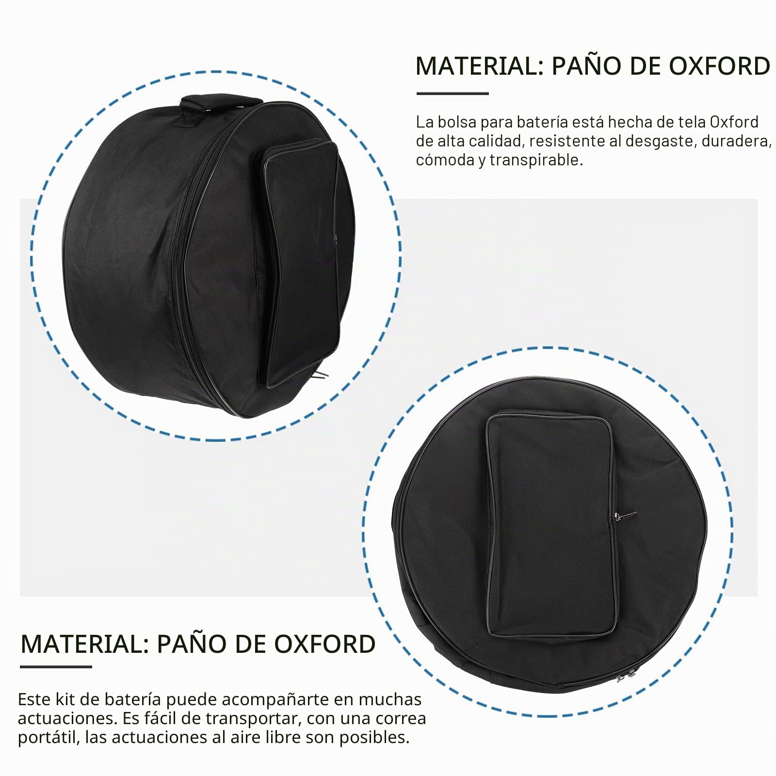 SUPVOX Estuche para Redoblante 14 Pulgadas Bolsa para Caja Acolchada Funda De Transporte para Batería Accesorios para Instrumentos De Percusión con Asa Y Correa para Actuaciones Al Aire Libre