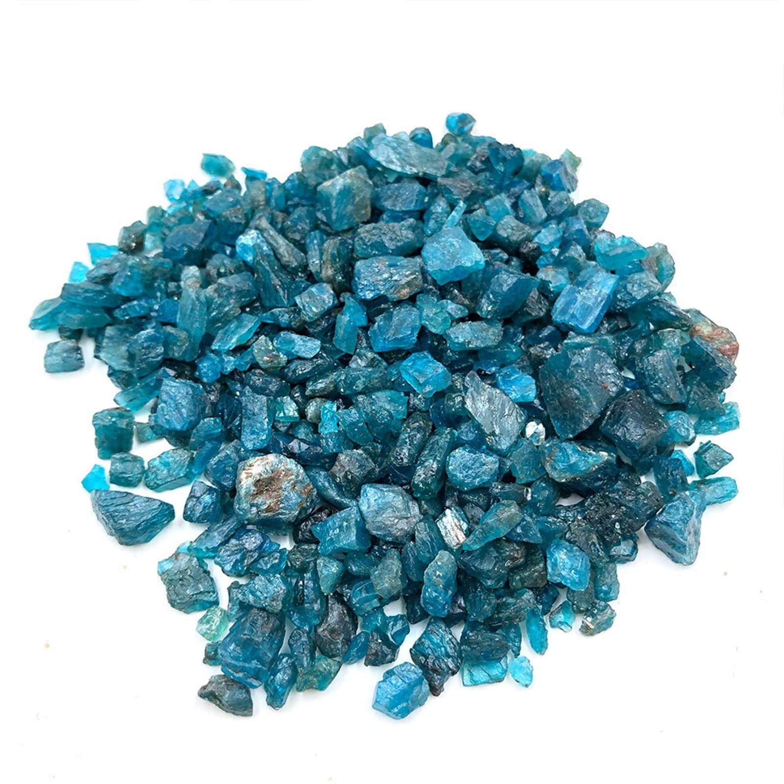 50 g/Paquete Lote Natural Azul apatita Cristal Piedra Chip Grava decoración de la habitación del hogar DIY Acuario pecera jardín QINTINYIN