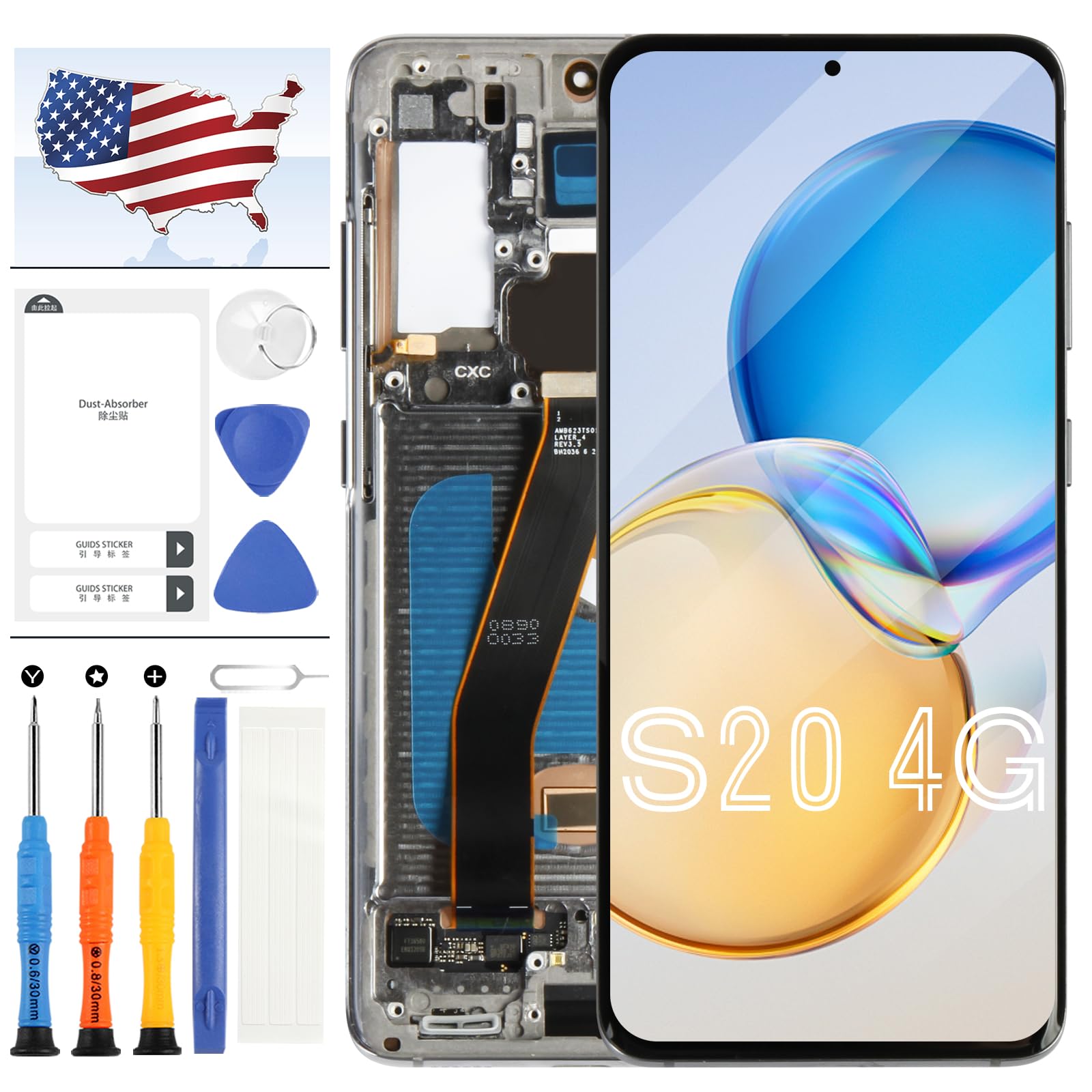 Galaxy s20 画面ワケアリ ガラス・有機ELが割れて画面が真っ白！Galaxy S20の即日修理は