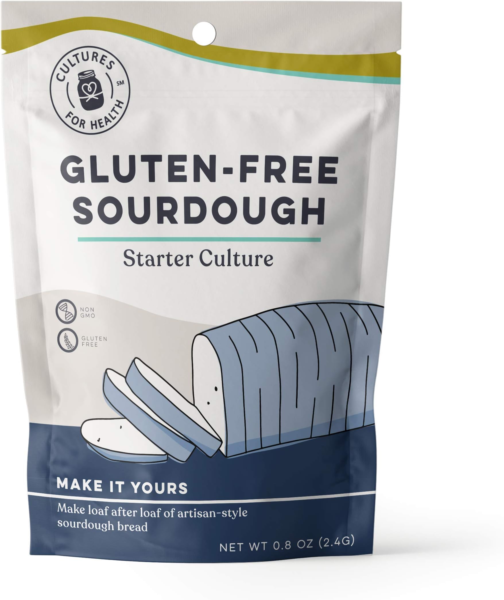 Cultures for Health Gluten Free Sourdough Starter | Heirloom Dehydrated Culture for Baking Gluten Free Bread | DIY Pasta, Pizza Dough, Pie Crust, & More | Non-GMO Prebiotic Sourdough Bread