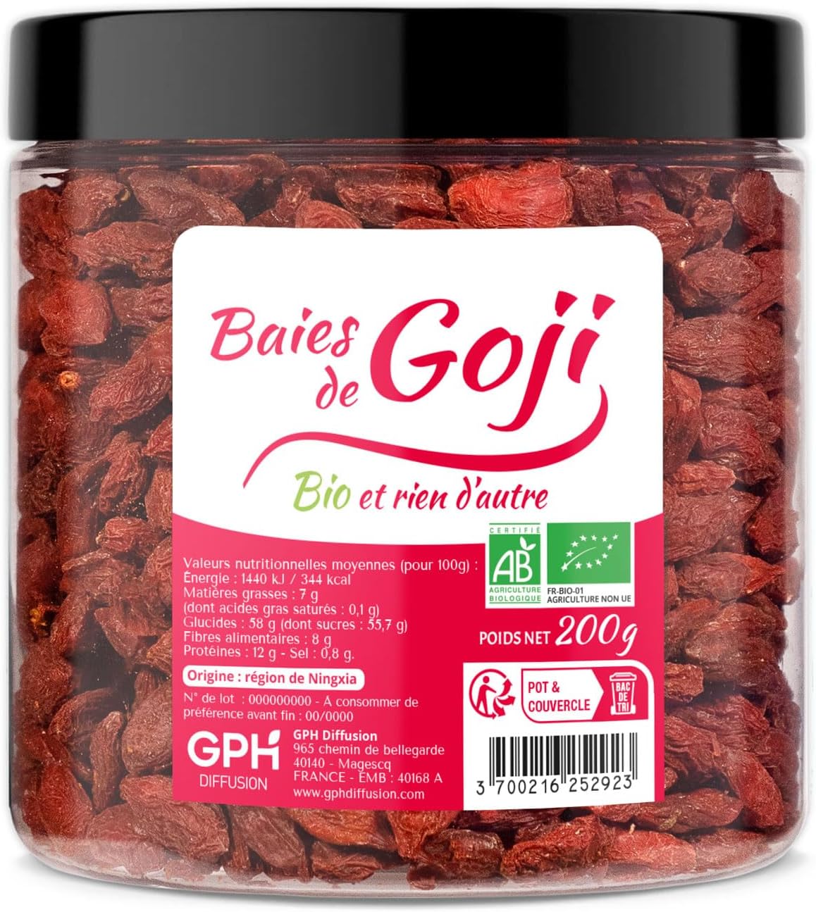 Organic Goji Berries 200g – GPH DIFFUSION