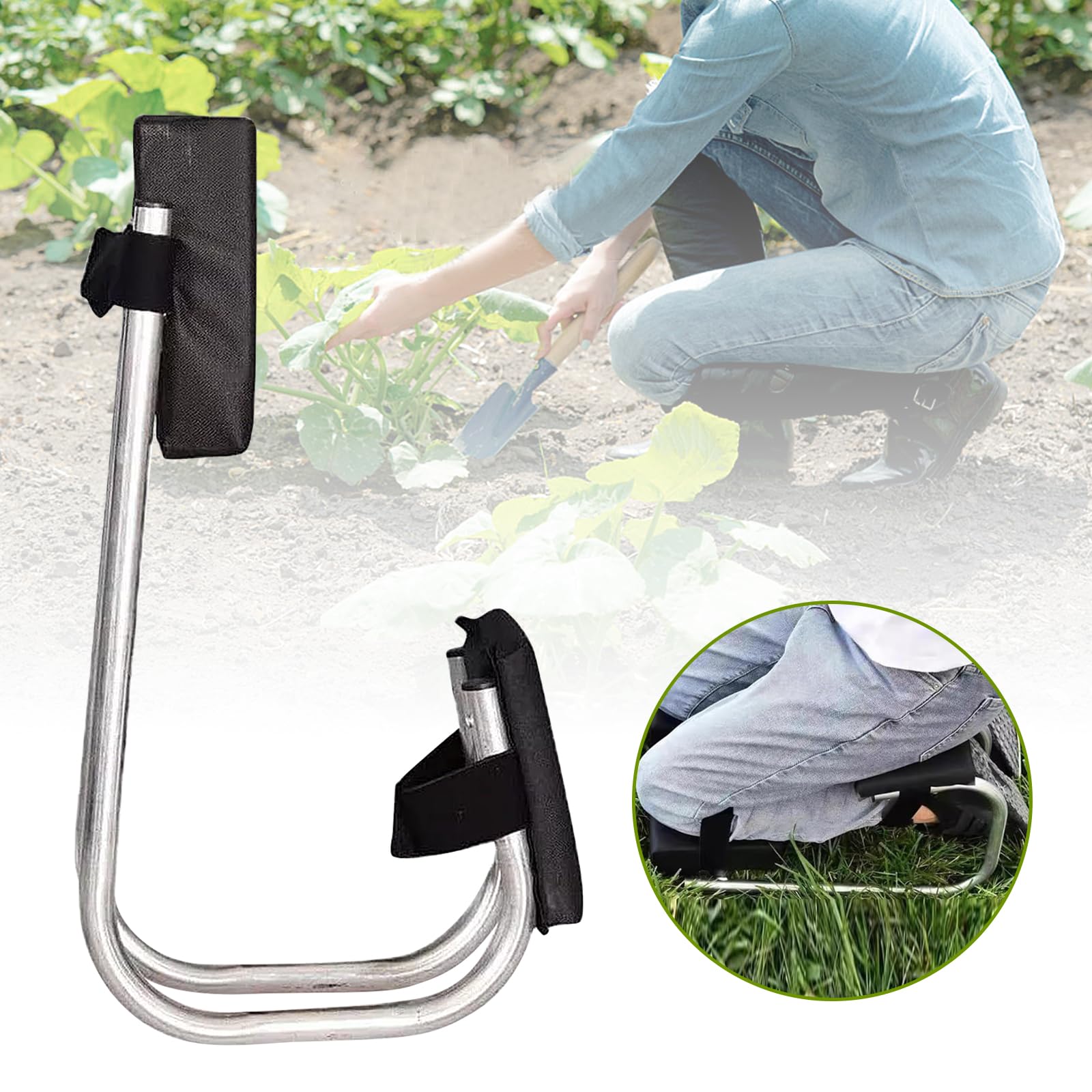 Rodillera para jardín de jardín, ergonómica, para jardinería, rodilleras, herramientas de ahorro de trabajo para el trabajo agrícola (negro, 2 unidades)
