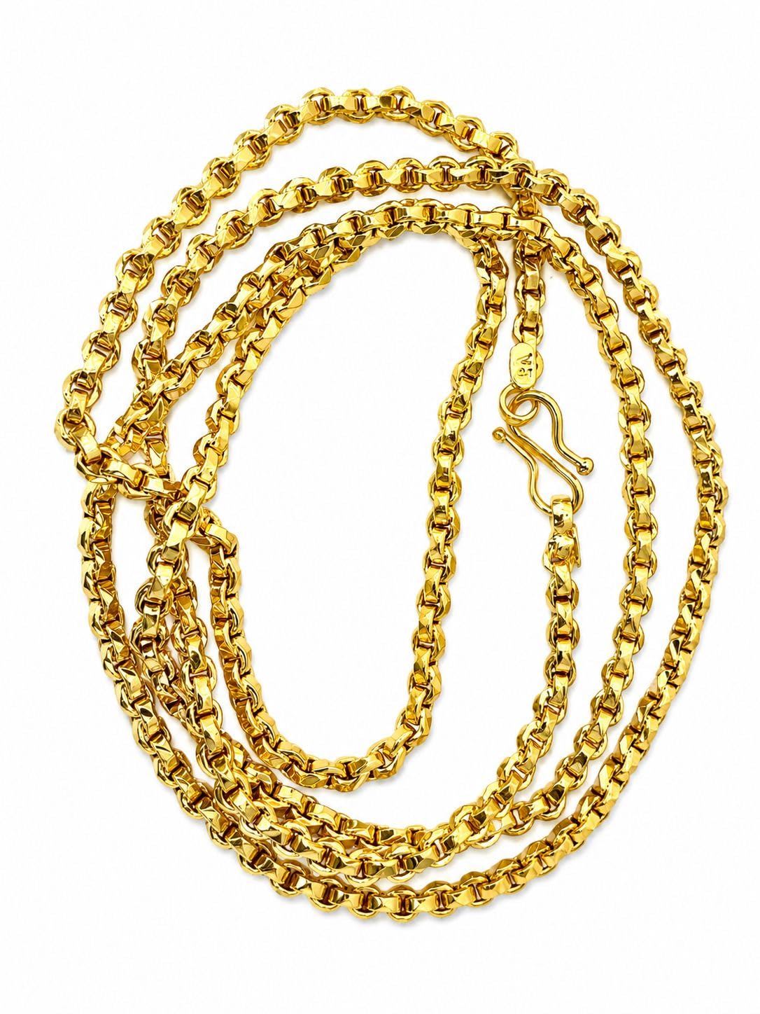 Add timeless shine to your jewelry collection with this elegant Anjali Cutting Chain. Designed for both men and women, this stylish chain features a fine cutting pattern that reflects light beautifully, giving a rich and premium look. Crafted with gold plating and a smooth finish, it is perfect for daily wear, festive occasions, parties, and gifting-image-17