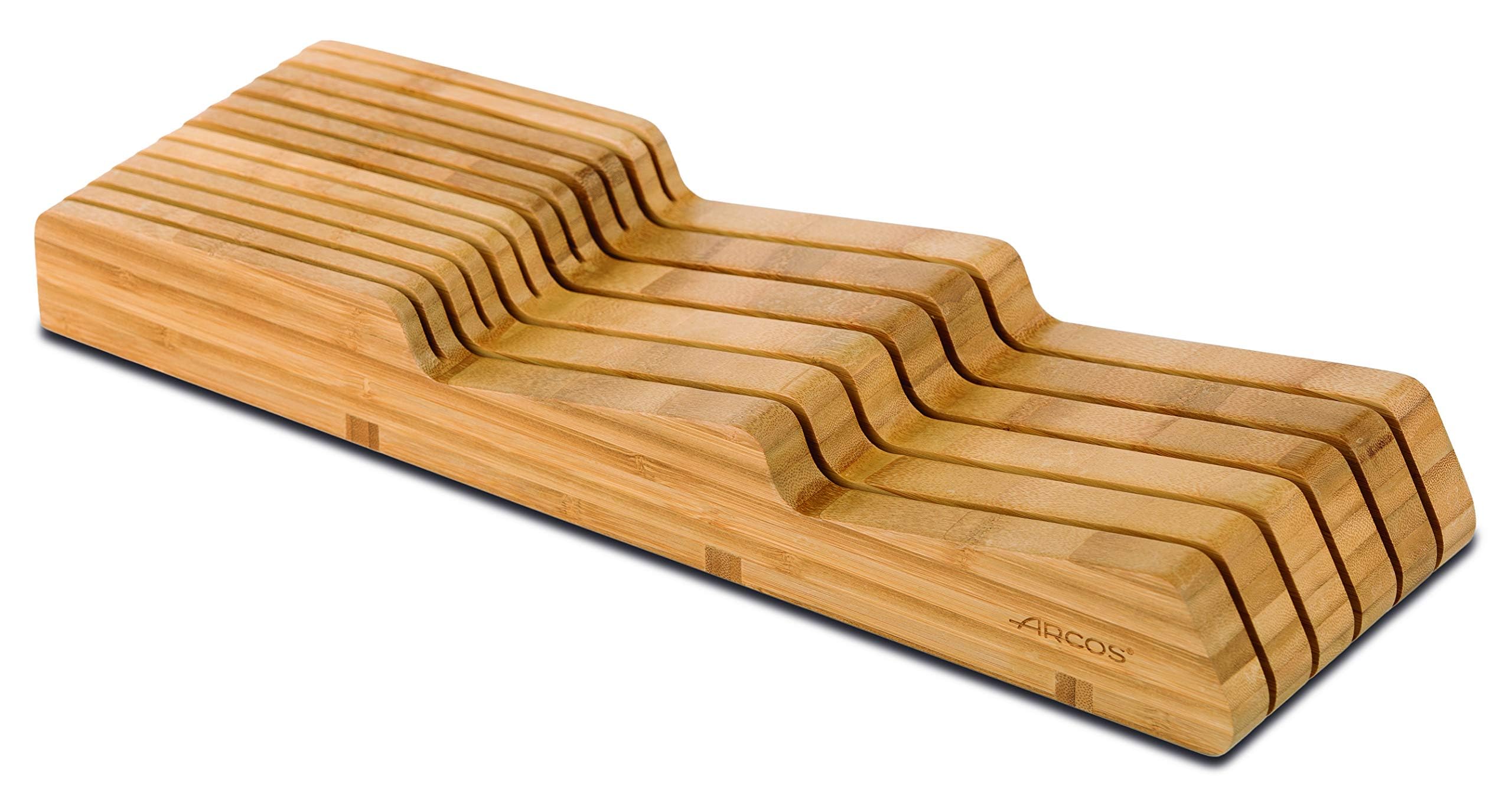 Arcos Blok na noże – blok na noże szuflada do 25 cm – wykonany z bambusa 39 x 432 x 139 mm – kolor brązowy